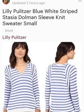 Lilly Pulitzer Stasia Sweater in Iris Blue Stripe
